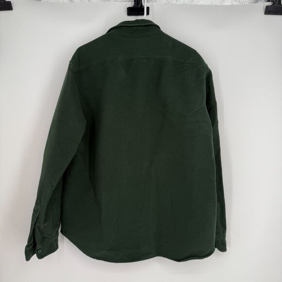 J.Crew Mens Heavyweight Chamois Work Shirt K1202 Cotton Long Sleeve Green SZ XL - Picture 10 of 13